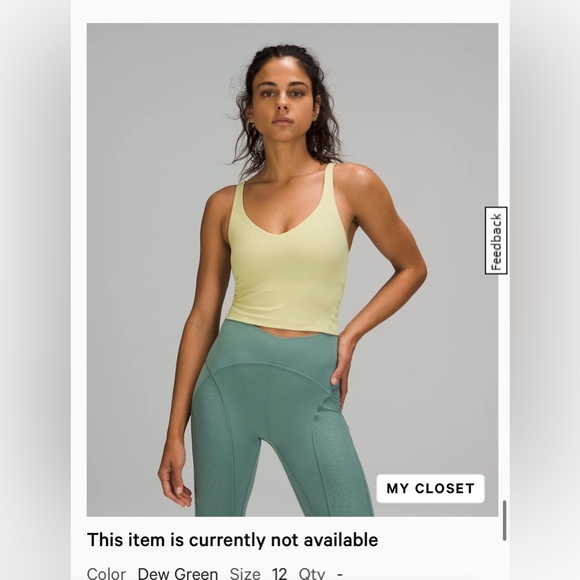 Lululemon Align Tank Dew Green Size 12 - Picture 6 of 6
